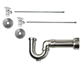 Lavatory Supply Kit - Brass Oval Handle with 1/4 Turn Ball Valve (MT403-NL) - Angle, Massachusetts P-Trap